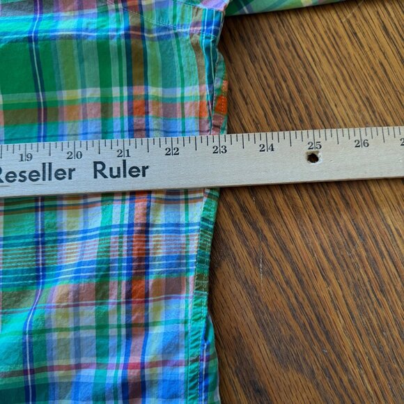 Ralph Lauren Mens Shirt L Green Plaid Short Sleeve Button-Down - Picture 6 of 6